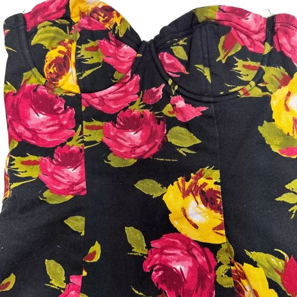Twenty One Strapless Floral Twill Mini Dress (S) - Picture 3 of 9